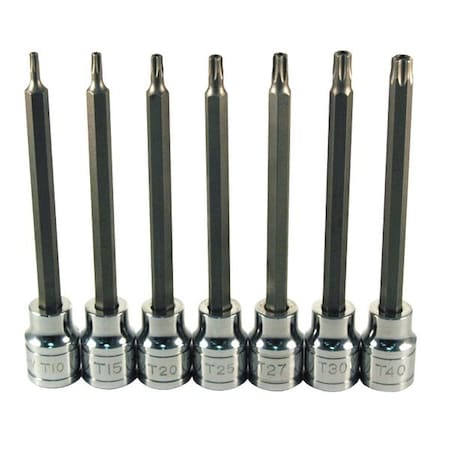 Atd Tools ATD 7-Piece Extra Long Tamper-Resistant Star Bit Socket Set 13776